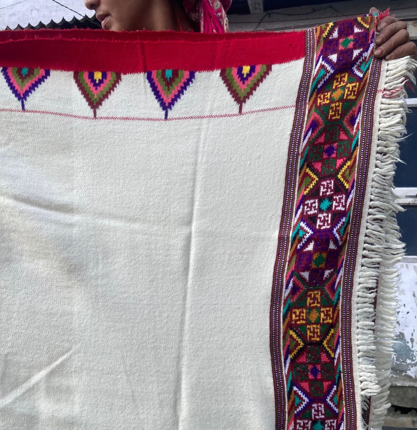 The Himachal wool pattu, with its woven border