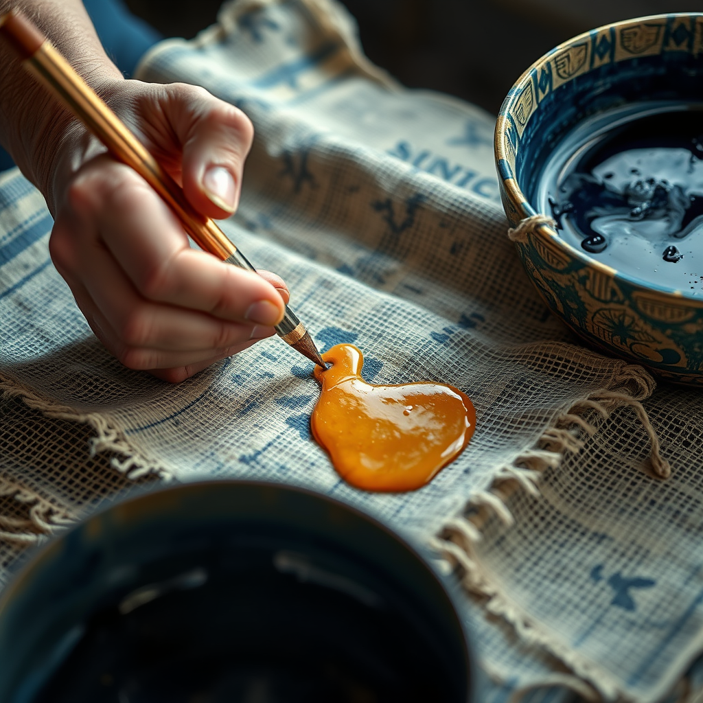 Batik Wax-Resist in progress